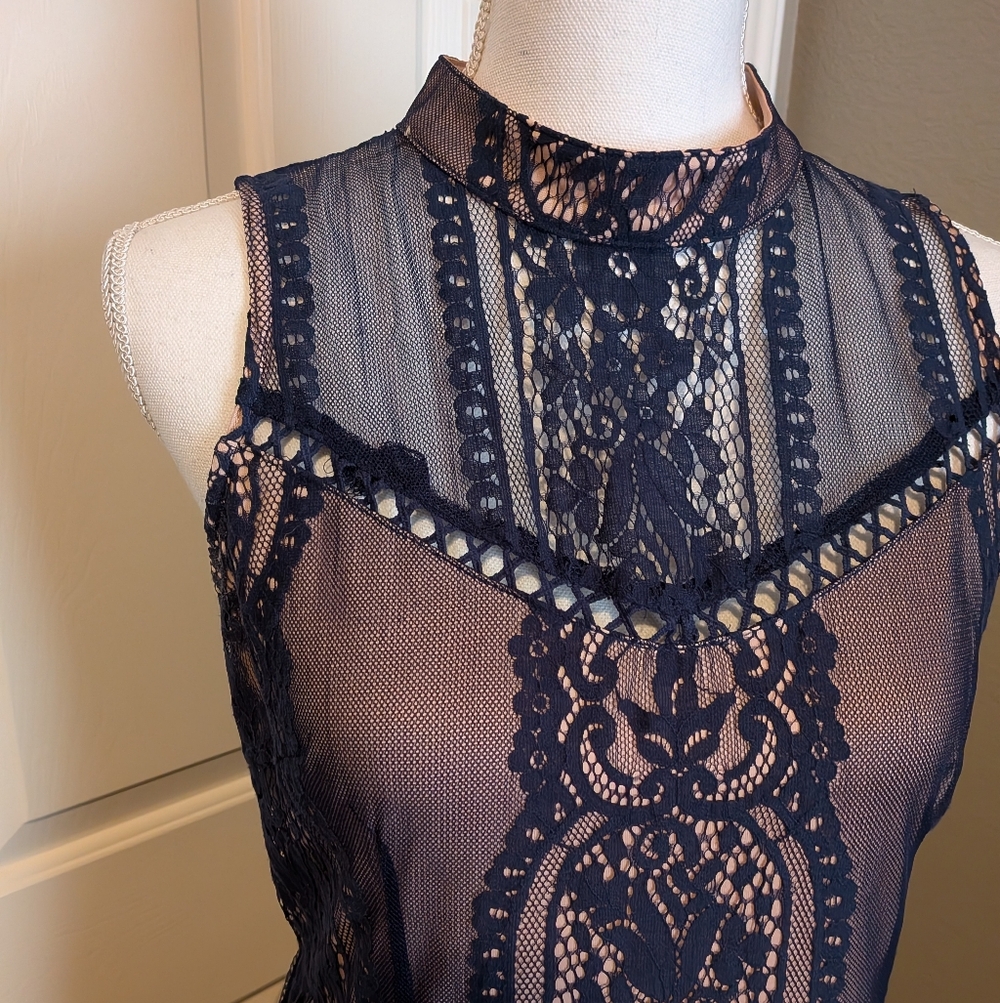 🌟Final🌟 Altar'd State Navy Lace Midi Dress - Picture 2 of 9